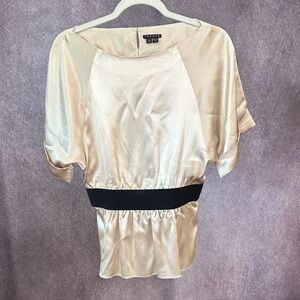 Theory Cream and Black Women's Blouse